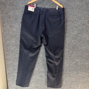 New Alfani Mens Navy Stretch Dress Pants Flat Front Neat Tailored Line 40x32 NWT